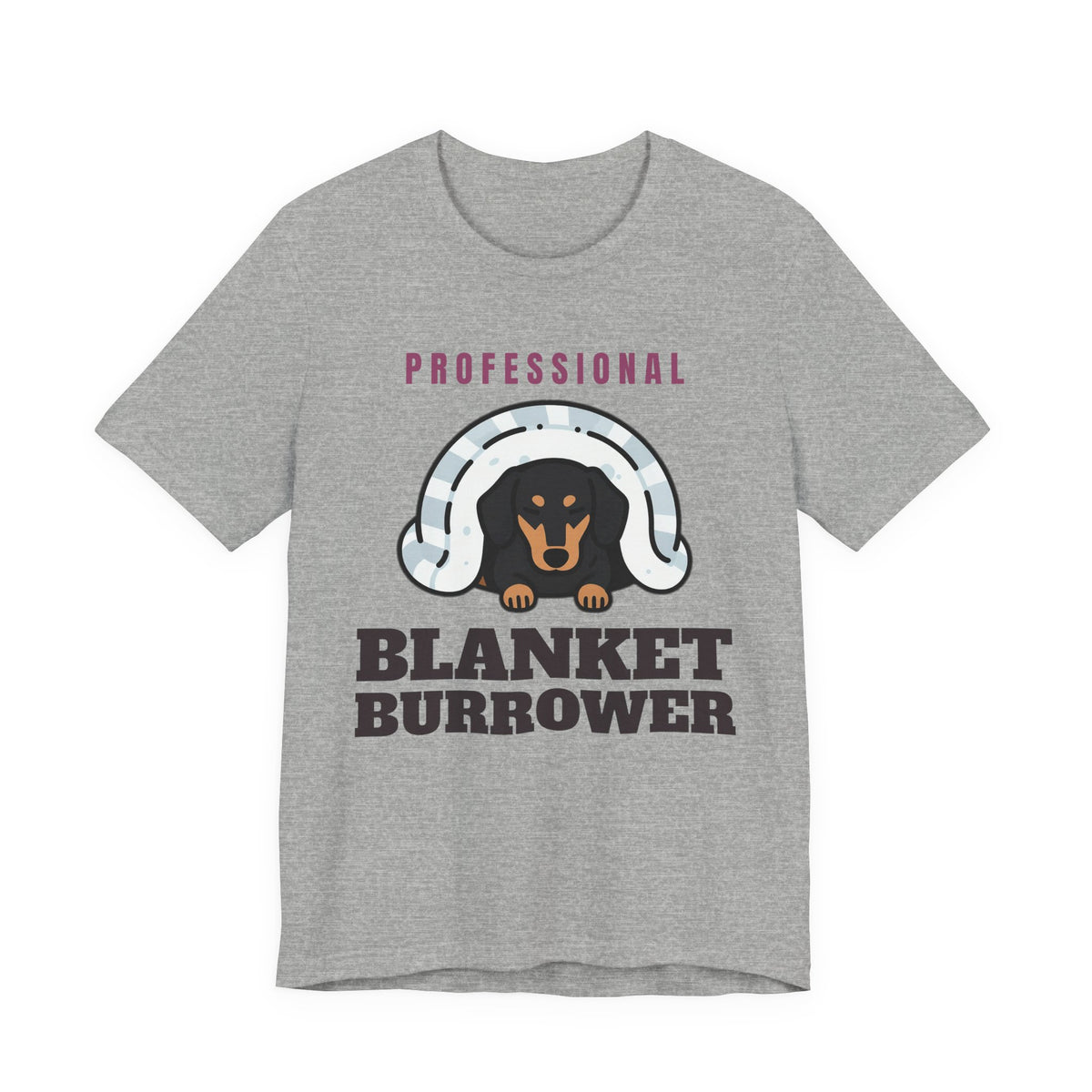 Dachshund Shirt with the Professional Blanket Burrower design in athletic heather