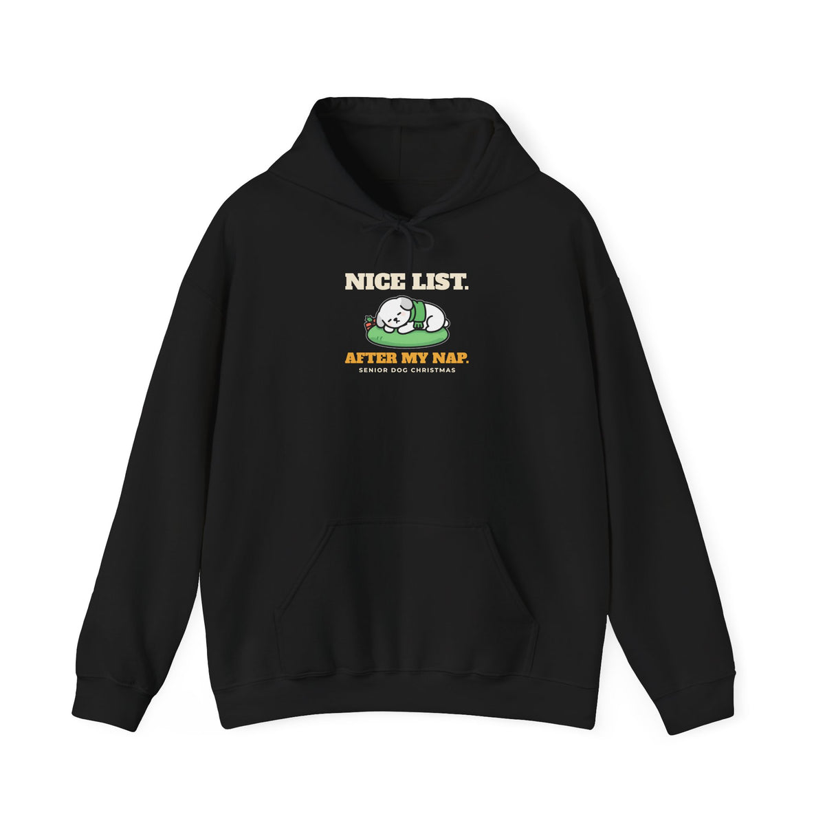Nice List After My Nap dog christmas hoodie hoodie in black