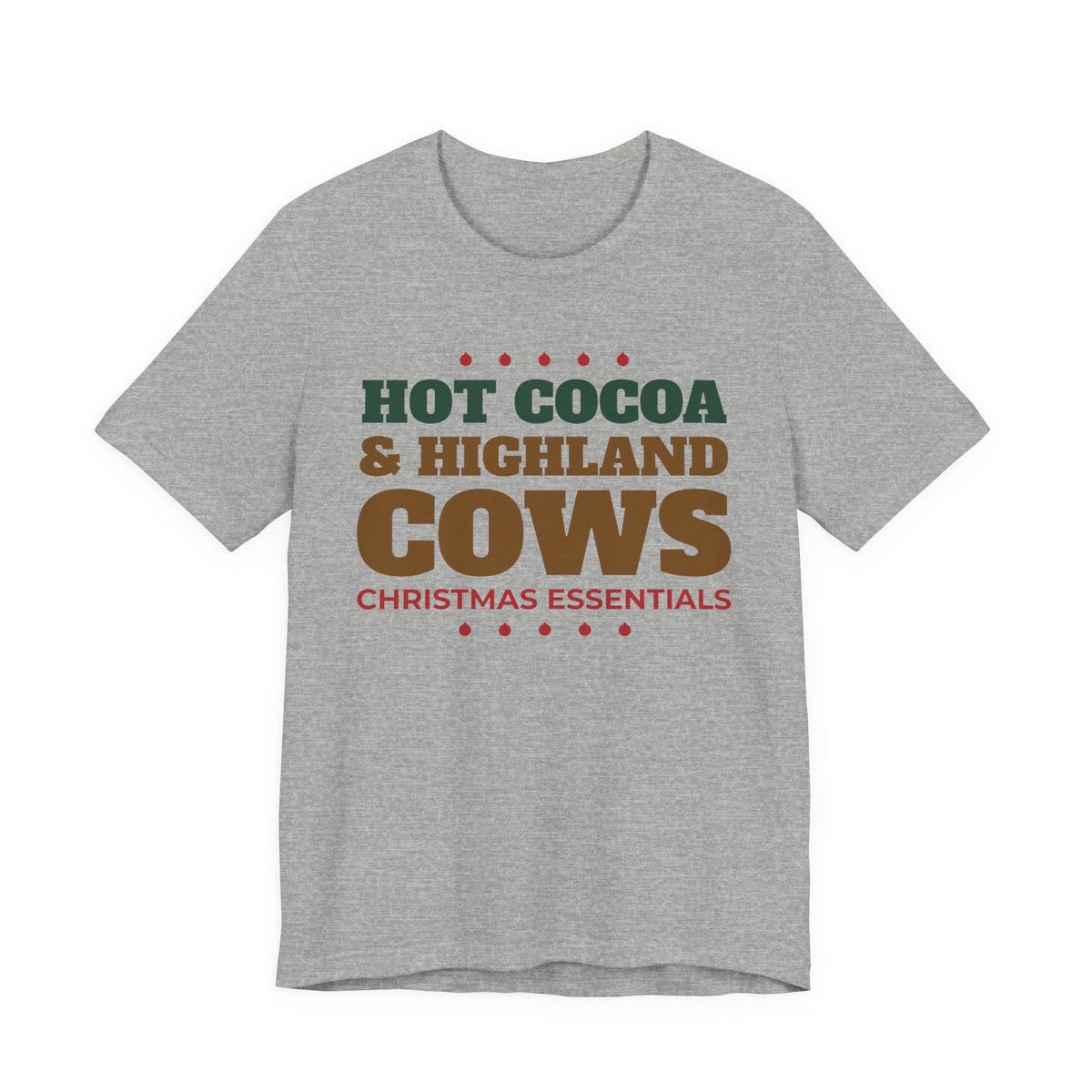 Hot Cocoa and Highland Cows Shirt, Christmas Essentials Cow Lover Tee, Highland Cow Gift, Cozy Winter Holiday T-Shirt, Cow Mom Sweatshirt