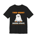 This Ghost Needs Space halloween dog shirt tee in black