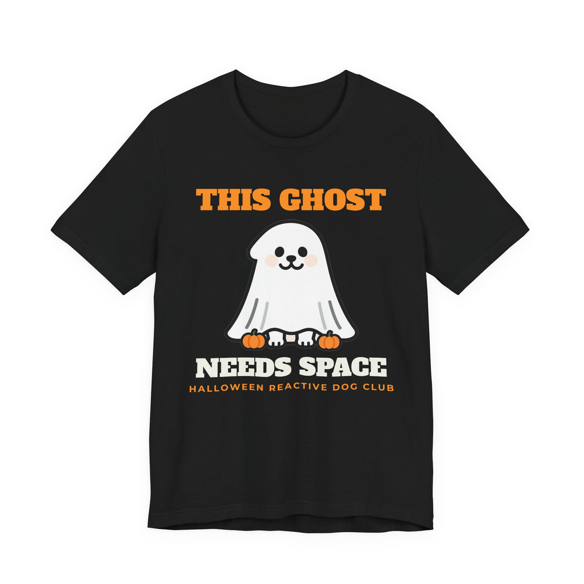 This Ghost Needs Space halloween dog shirt tee in black
