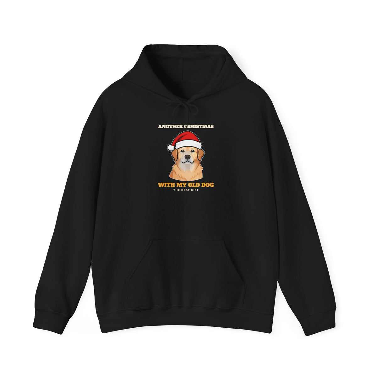 Another Christmas With My Old Dog senior dog christmas hoodie hoodie in black