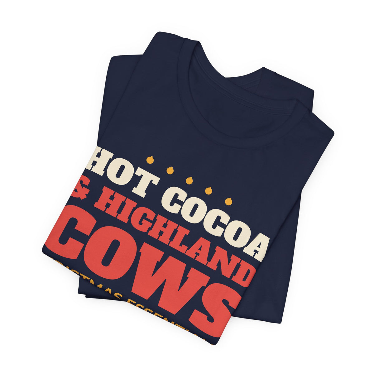 Hot Cocoa and Highland Cows Shirt, Christmas Essentials Cow Lover Tee, Highland Cow Gift, Cozy Winter Holiday T-Shirt, Cow Mom Sweatshirt