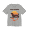 Dachshund Dad Shirt with the Retro Wiener Dog Dad design in athletic heather