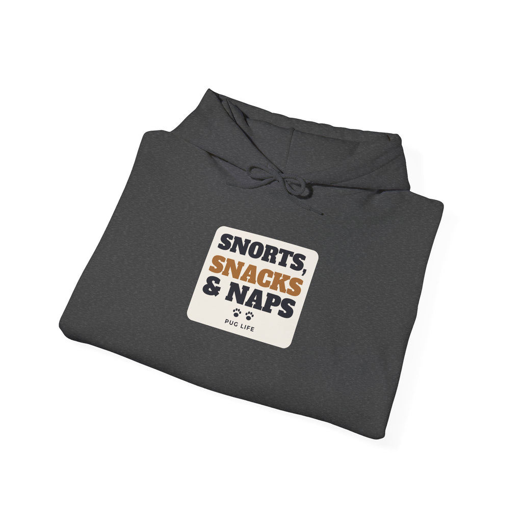 Snorts, Snacks and Naps Pug Hoodie | Pug Gift