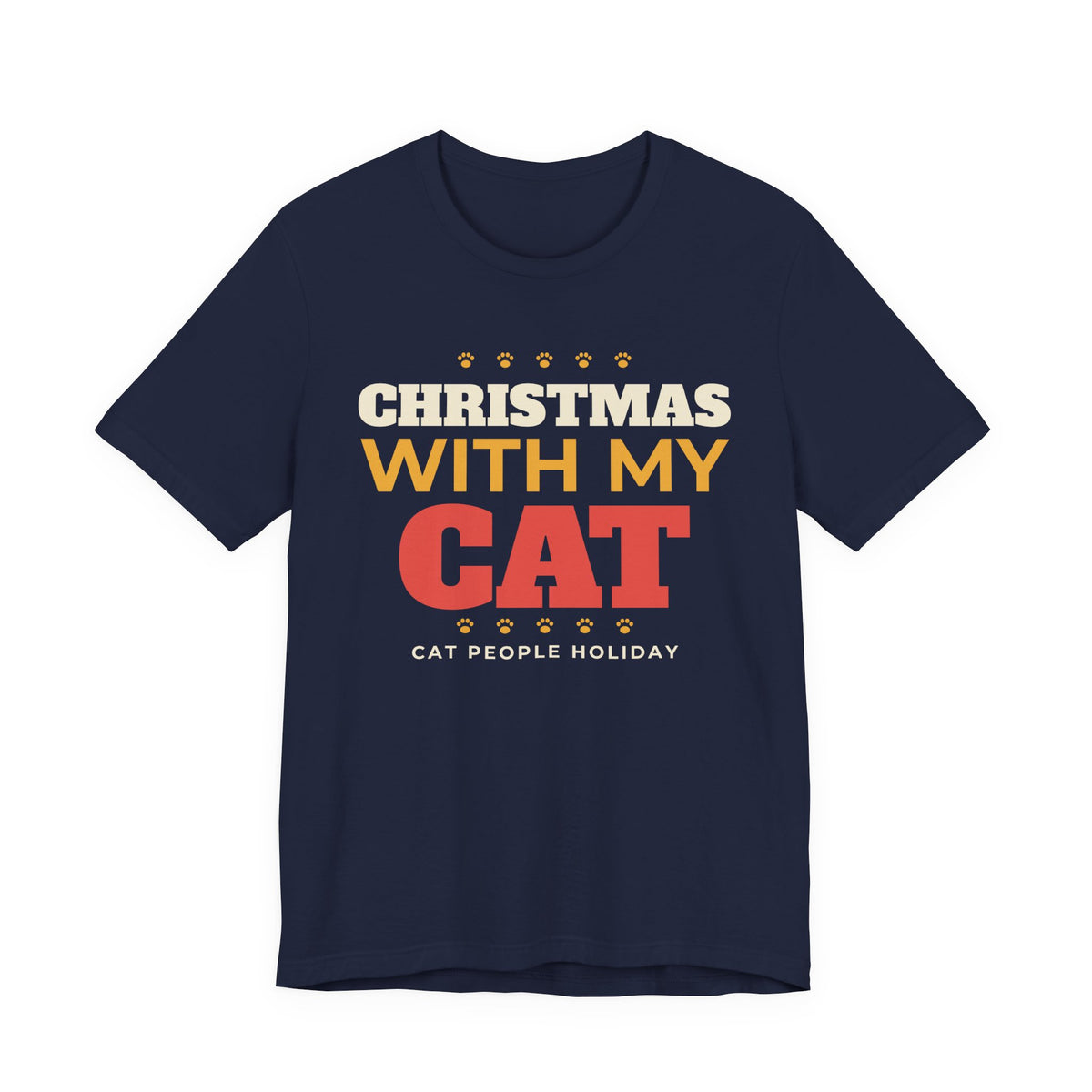 Christmas With My Cat Shirt, Cat Lover Christmas Tee, Cozy Cat Mom Holiday T-Shirt, Cat Dad Christmas Gift, Cat Person Holiday Shirt