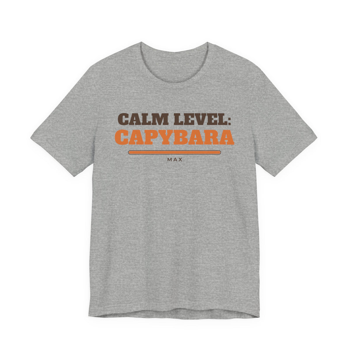 Capybara Tee with the Calm Level design in athletic heather