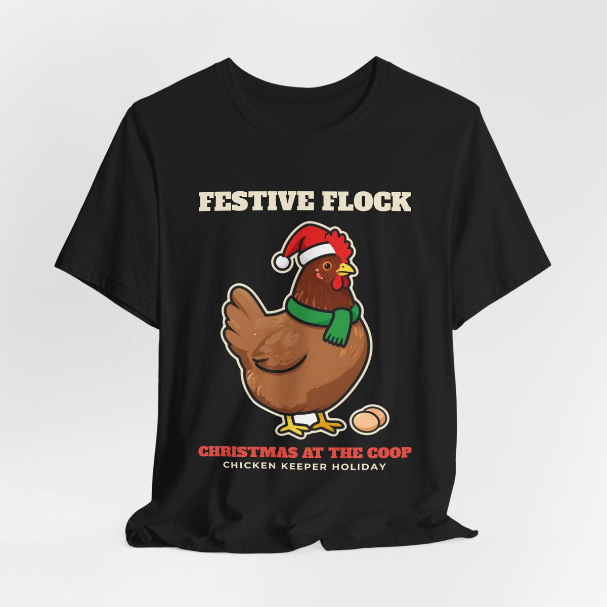 Chicken Christmas Shirt, Festive Flock Chicken Keeper Tee, Hen Lover Holiday Gift, Backyard Chicken Mom T-Shirt, Farm Christmas Sweatshirt