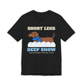Short Legs, Deep Snow dachshund christmas shirt tee in black