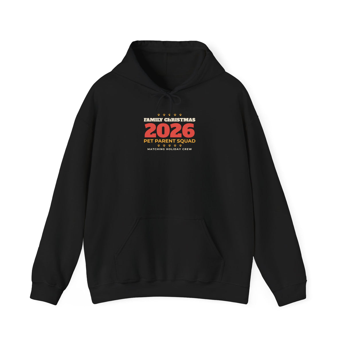 Family Christmas 2026 Pet Parent Squad Hoodie, Matching Holiday Hoodie for Dog Cat Parents, Family Pet Lover Christmas Pajama Hoodie Gift