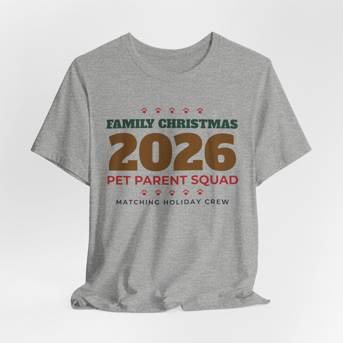 Family Christmas 2026 Pet Parent Squad Shirt, Matching Holiday Tee for Dog Cat Parents, Family Pet Lover Christmas Pajama Shirt Gift