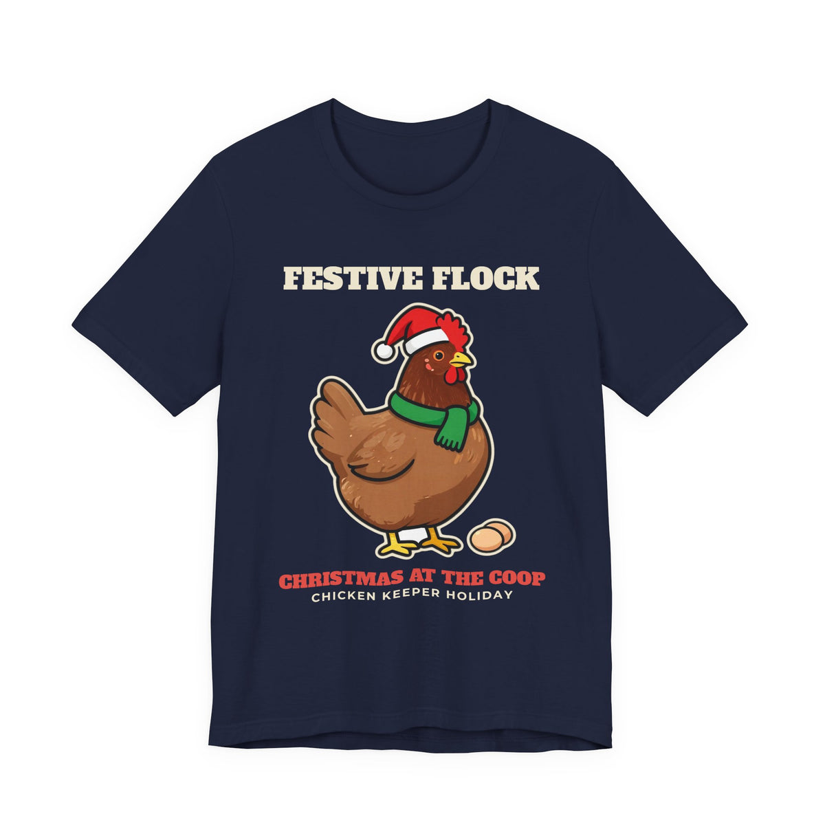 Chicken Christmas Shirt, Festive Flock Chicken Keeper Tee, Hen Lover Holiday Gift, Backyard Chicken Mom T-Shirt, Farm Christmas Sweatshirt