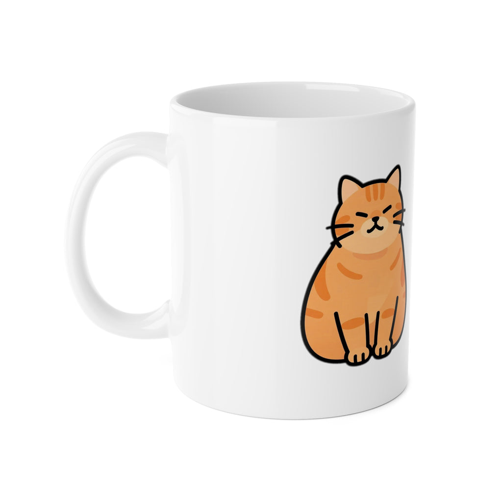 Loaf Mode Engaged cat loaf mug, side view with handle