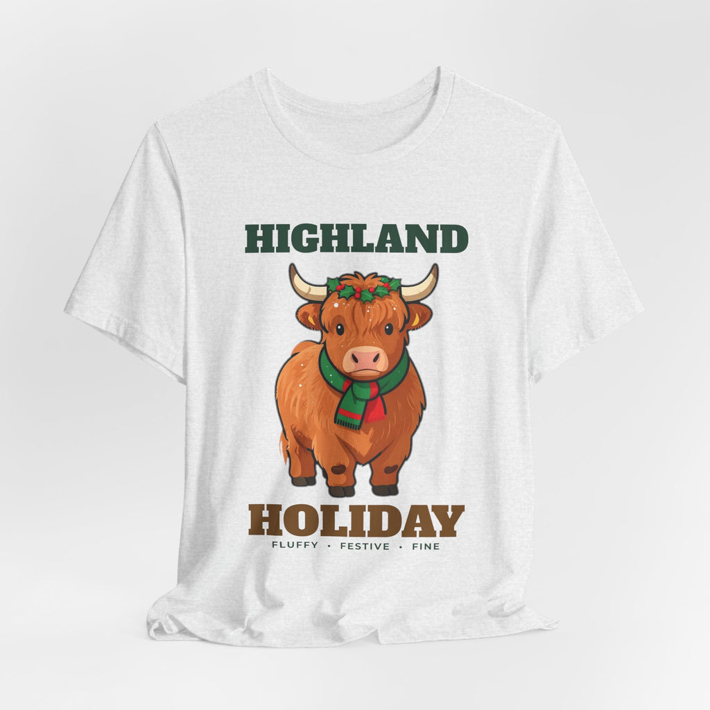 Highland Cow Christmas Shirt, Highland Holiday Cute Cow Tee, Cow Lover Christmas Gift, Fluffy Cow Holiday T-Shirt, Farm Christmas Sweatshirt