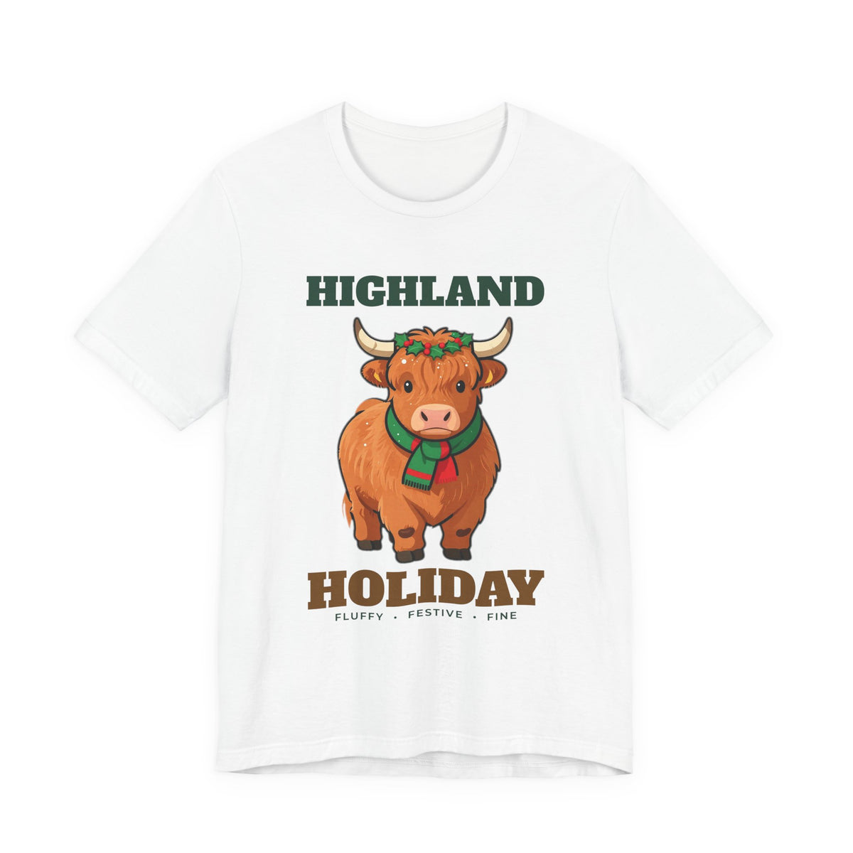 Highland Cow Christmas Shirt, Highland Holiday Cute Cow Tee, Cow Lover Christmas Gift, Fluffy Cow Holiday T-Shirt, Farm Christmas Sweatshirt