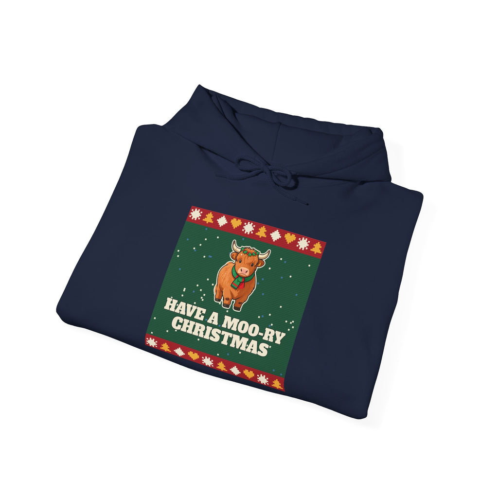 Moo-ry Christmas Ugly Sweater Hoodie