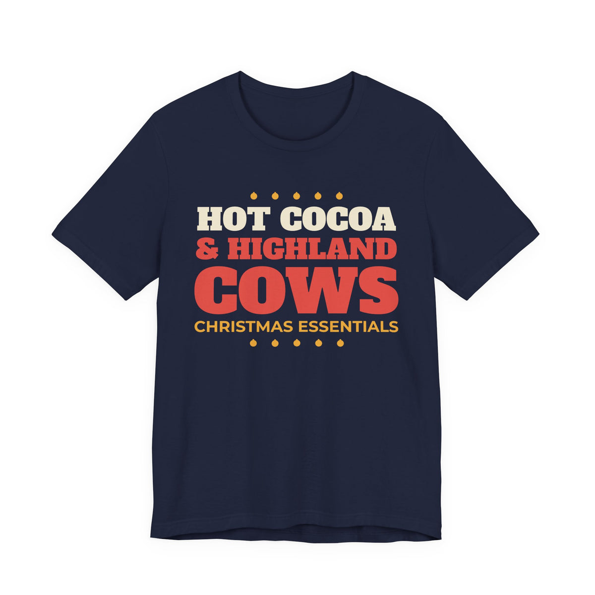 Hot Cocoa and Highland Cows Shirt, Christmas Essentials Cow Lover Tee, Highland Cow Gift, Cozy Winter Holiday T-Shirt, Cow Mom Sweatshirt