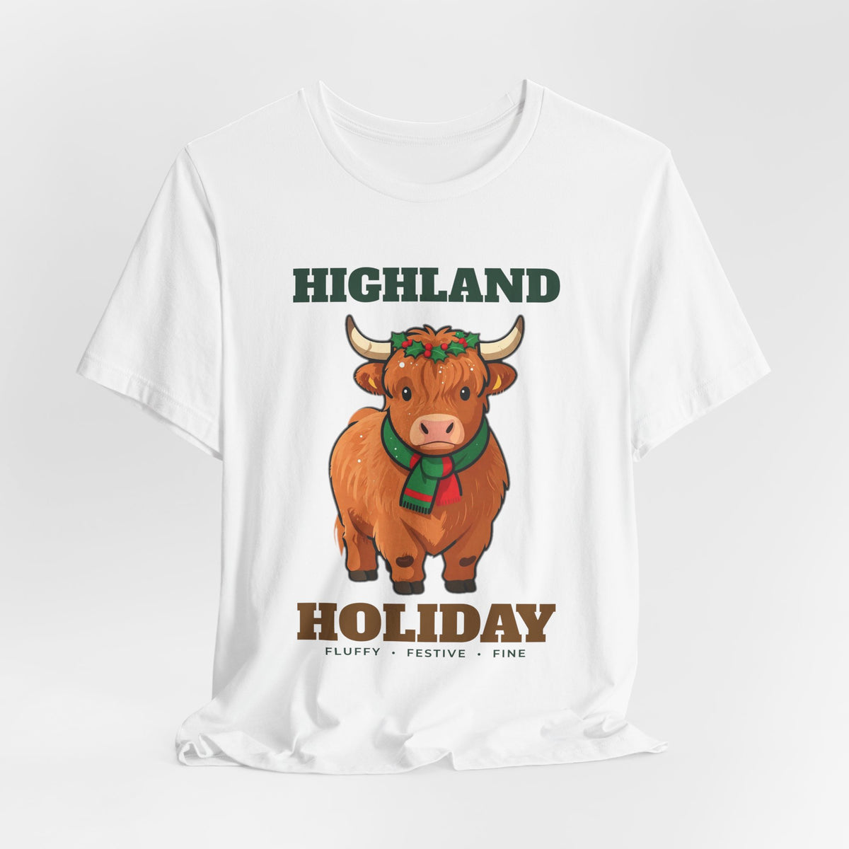 Highland Cow Christmas Shirt, Highland Holiday Cute Cow Tee, Cow Lover Christmas Gift, Fluffy Cow Holiday T-Shirt, Farm Christmas Sweatshirt
