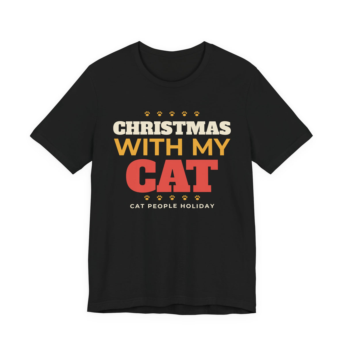 Christmas With My Cat Shirt, Cat Lover Christmas Tee, Cozy Cat Mom Holiday T-Shirt, Cat Dad Christmas Gift, Cat Person Holiday Shirt