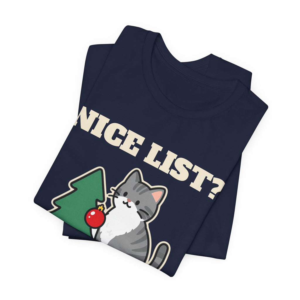 Nice List? Debatable Cat Christmas Tee