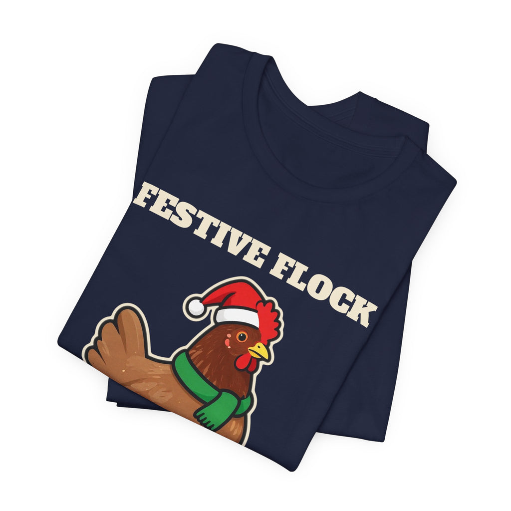 Chicken Christmas Shirt, Festive Flock Chicken Keeper Tee, Hen Lover Holiday Gift, Backyard Chicken Mom T-Shirt, Farm Christmas Sweatshirt