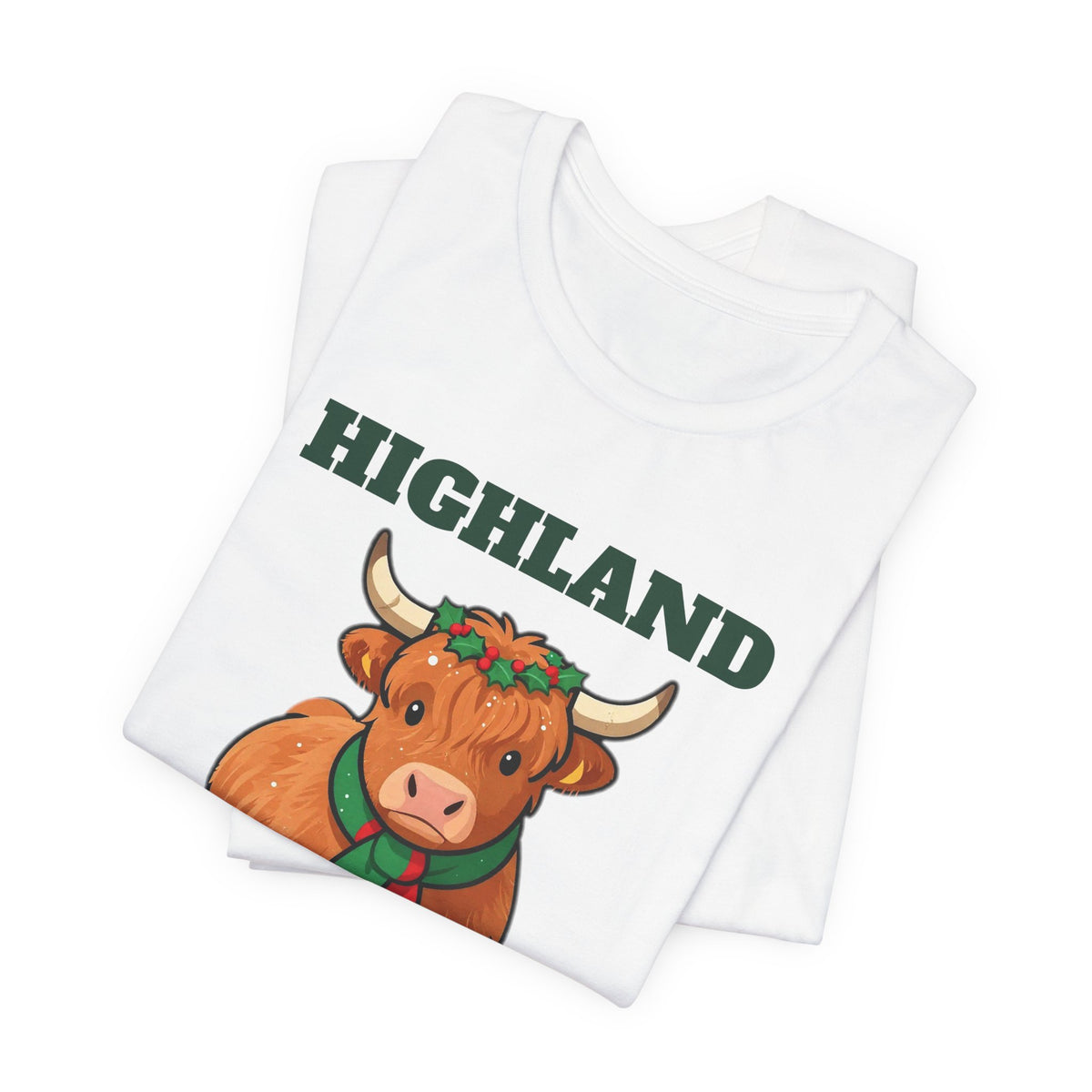 Highland Cow Christmas Shirt, Highland Holiday Cute Cow Tee, Cow Lover Christmas Gift, Fluffy Cow Holiday T-Shirt, Farm Christmas Sweatshirt