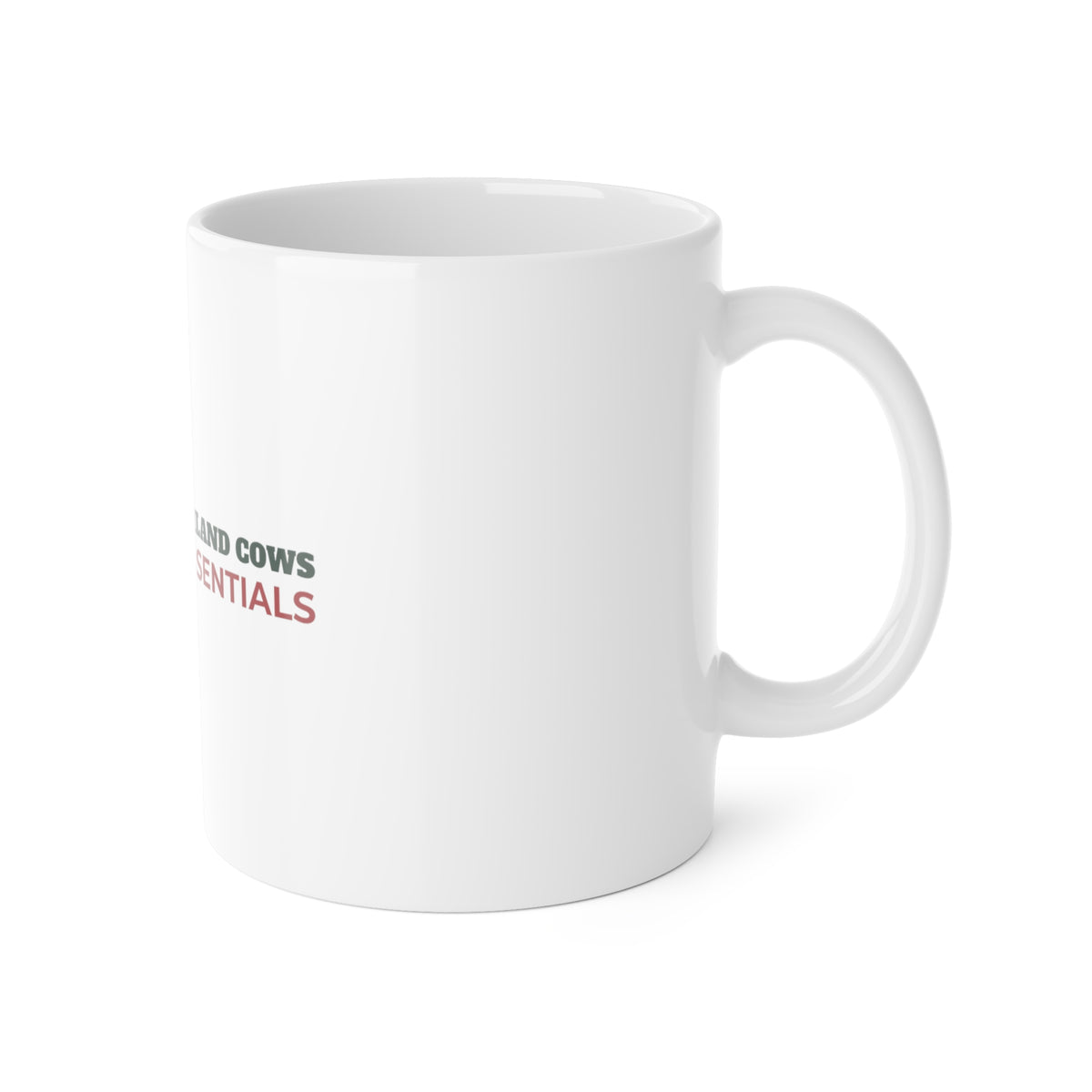 Hot Cocoa and Highland Cows Mug, Christmas Essentials Cow Lover Mug, Highland Cow Gift, Cozy Winter Holiday Mug, Cow Mom Mug