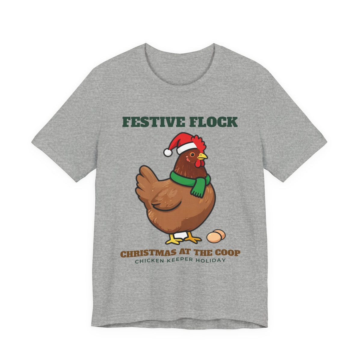 Chicken Christmas Shirt, Festive Flock Chicken Keeper Tee, Hen Lover Holiday Gift, Backyard Chicken Mom T-Shirt, Farm Christmas Sweatshirt