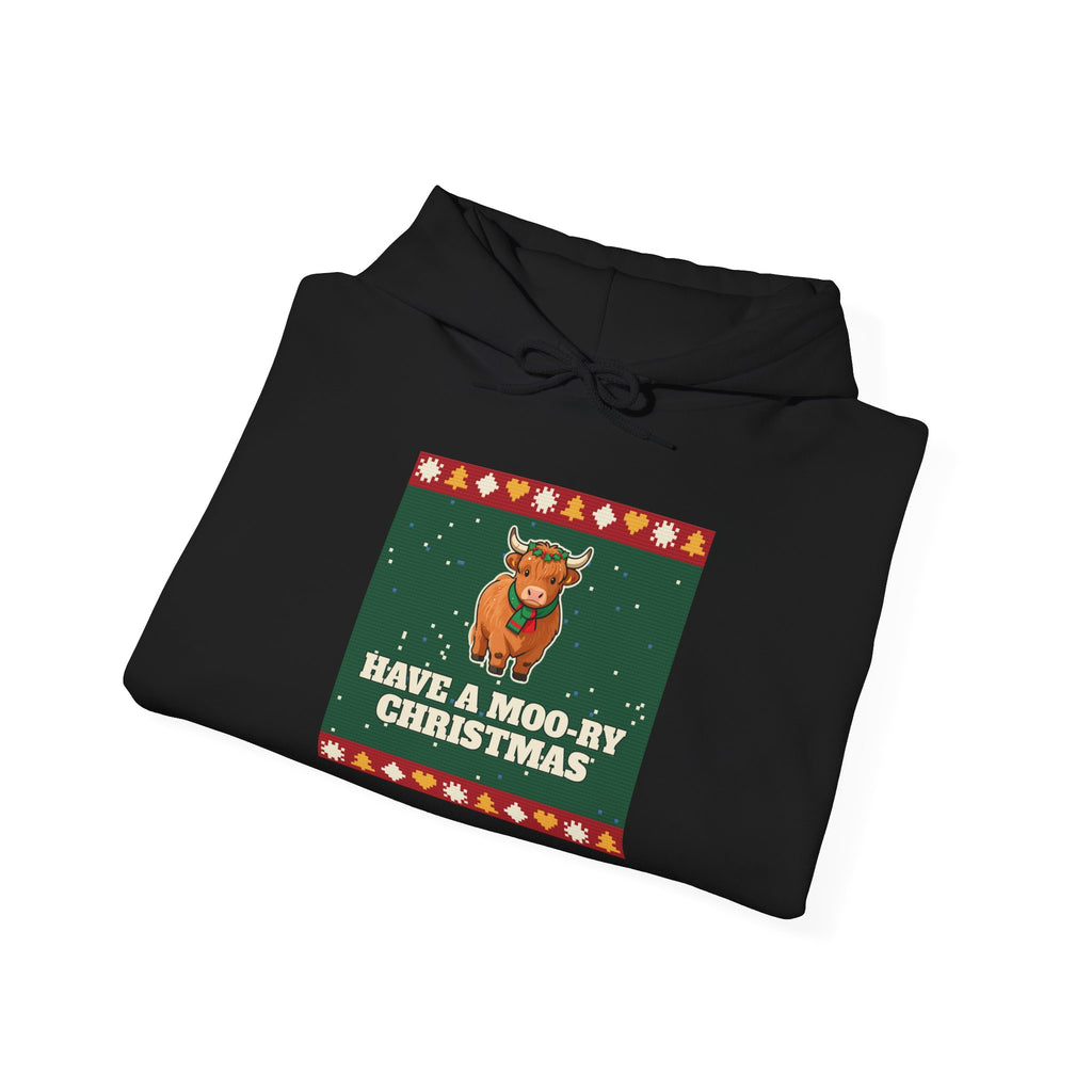 Moo-ry Christmas Ugly Sweater Hoodie