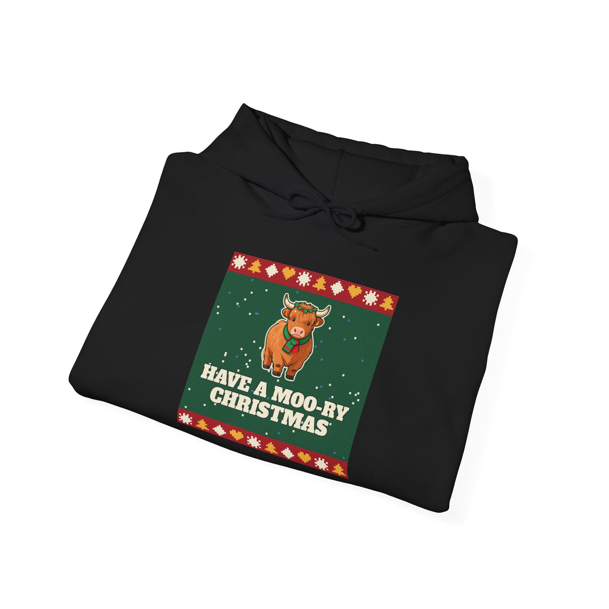 Moo-ry Christmas Ugly Sweater Hoodie