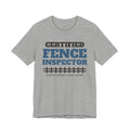 Goat Mom Shirt with the Certified Fence Inspector design in athletic heather