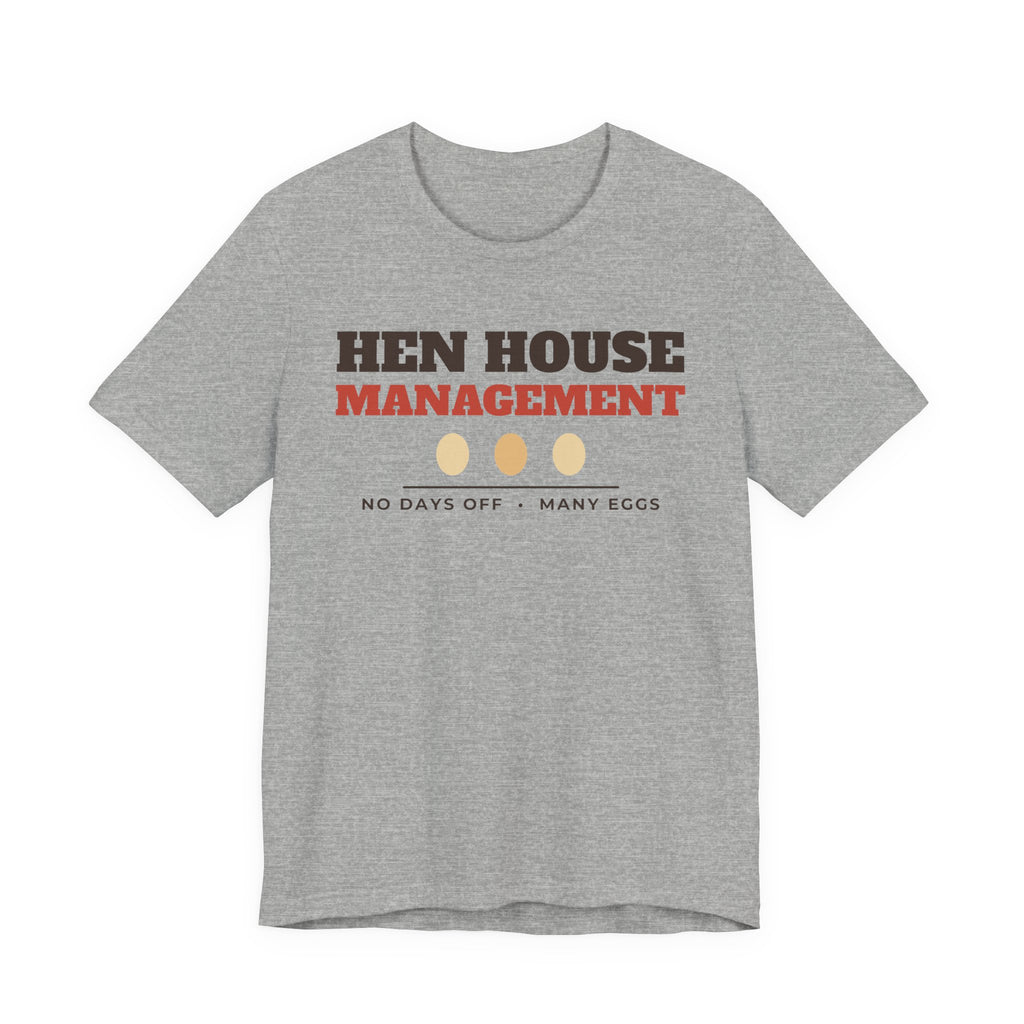 Chicken Mom Shirt with the Hen House Management design in athletic heather