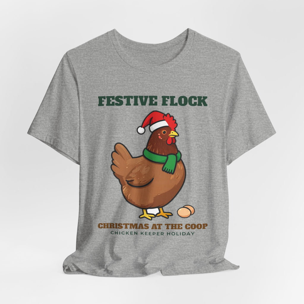 Chicken Christmas Shirt, Festive Flock Chicken Keeper Tee, Hen Lover Holiday Gift, Backyard Chicken Mom T-Shirt, Farm Christmas Sweatshirt
