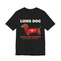 Long Dog, Extra Long Sweater dachshund christmas shirt tee in black
