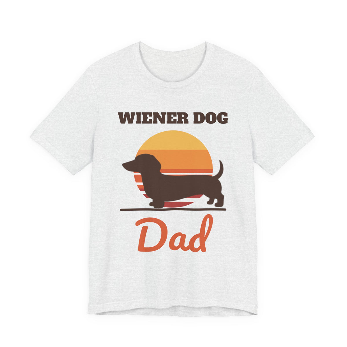 Dachshund Dad Shirt with the Retro Wiener Dog Dad design in ash grey