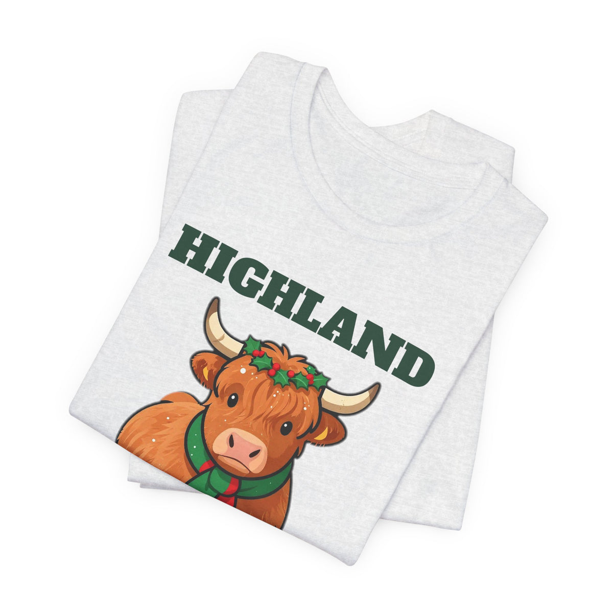 Highland Cow Christmas Shirt, Highland Holiday Cute Cow Tee, Cow Lover Christmas Gift, Fluffy Cow Holiday T-Shirt, Farm Christmas Sweatshirt