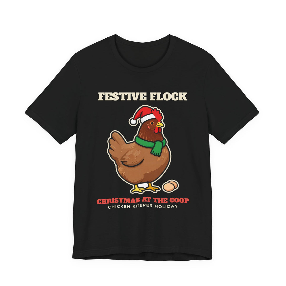 Chicken Christmas Shirt, Festive Flock Chicken Keeper Tee, Hen Lover Holiday Gift, Backyard Chicken Mom T-Shirt, Farm Christmas Sweatshirt