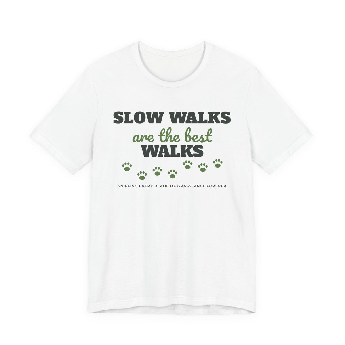 Slow Walks Are the Best Walks old dog shirt tee on white