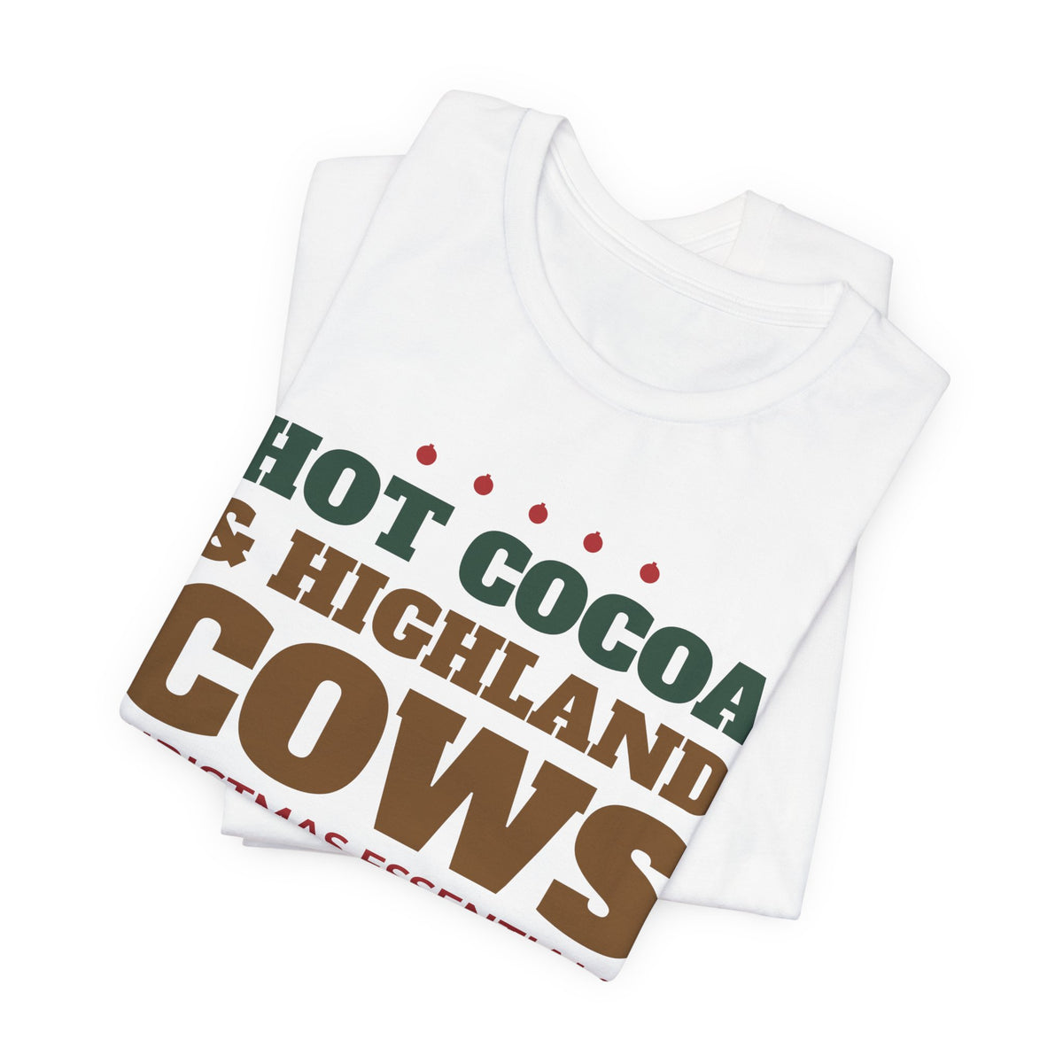 Hot Cocoa and Highland Cows Shirt, Christmas Essentials Cow Lover Tee, Highland Cow Gift, Cozy Winter Holiday T-Shirt, Cow Mom Sweatshirt