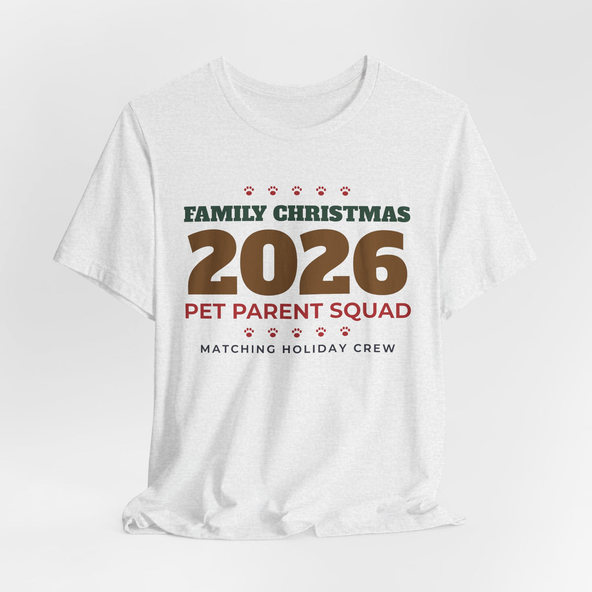 Family Christmas 2026 Pet Parent Squad Shirt, Matching Holiday Tee for Dog Cat Parents, Family Pet Lover Christmas Pajama Shirt Gift