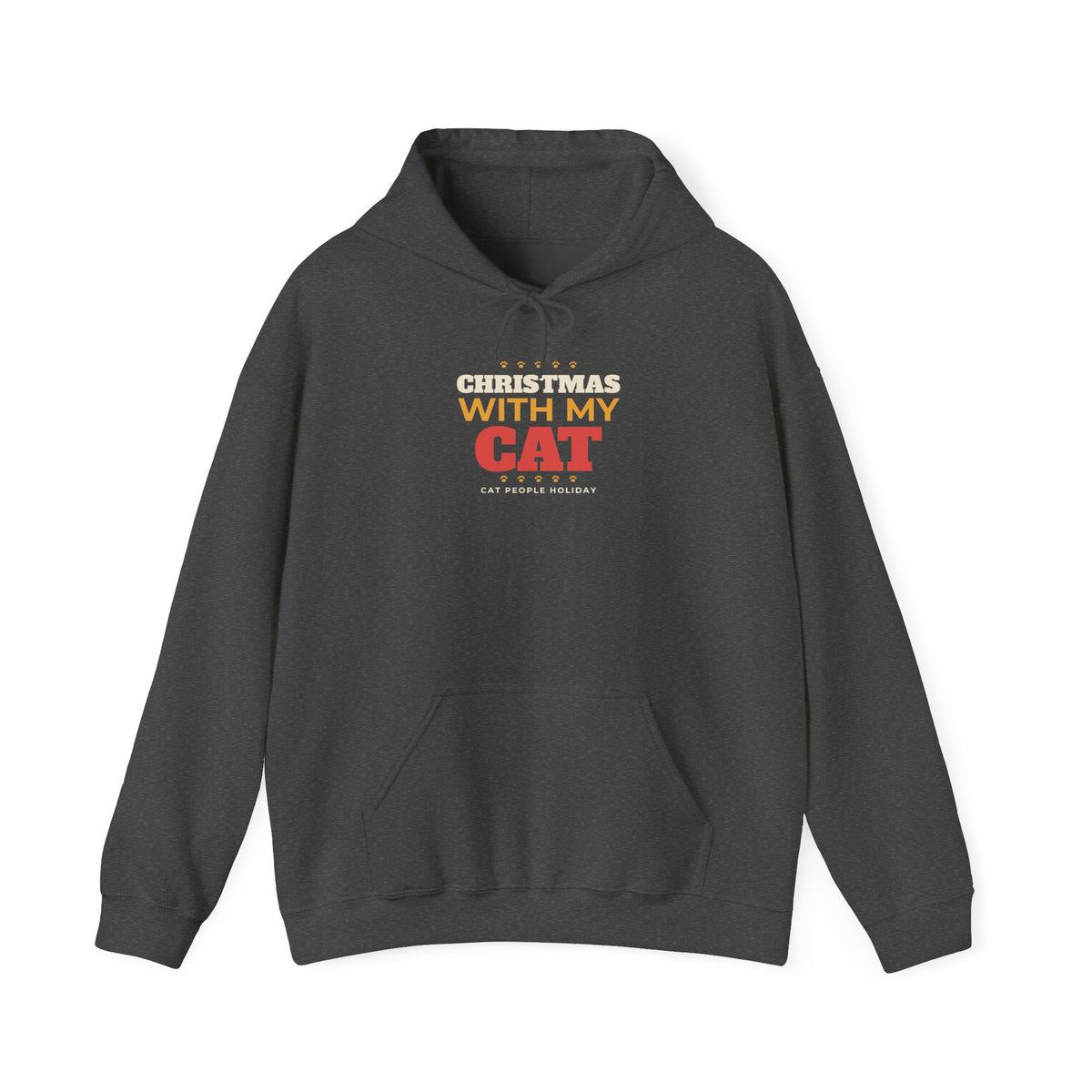 Christmas With My Cat Hoodie, Cat Lover Christmas Hoodie, Cozy Cat Mom Holiday Hoodie, Cat Dad Christmas Gift, Cat Person Holiday Hoodie