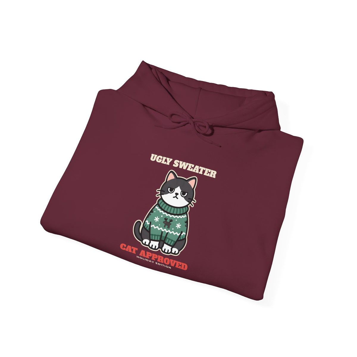 Cat Approved Ugly Christmas Sweater Hoodie