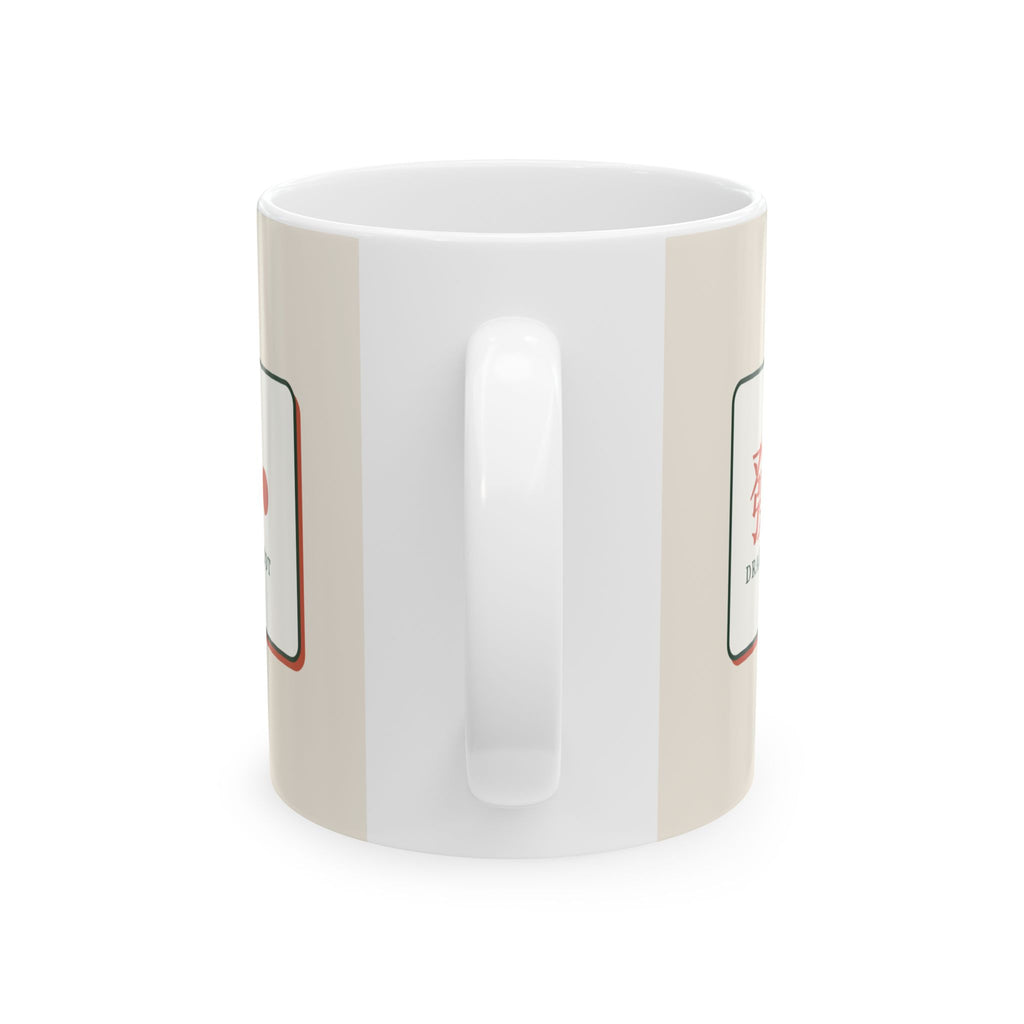 Pung Intended mahjong mug, side view with handle
