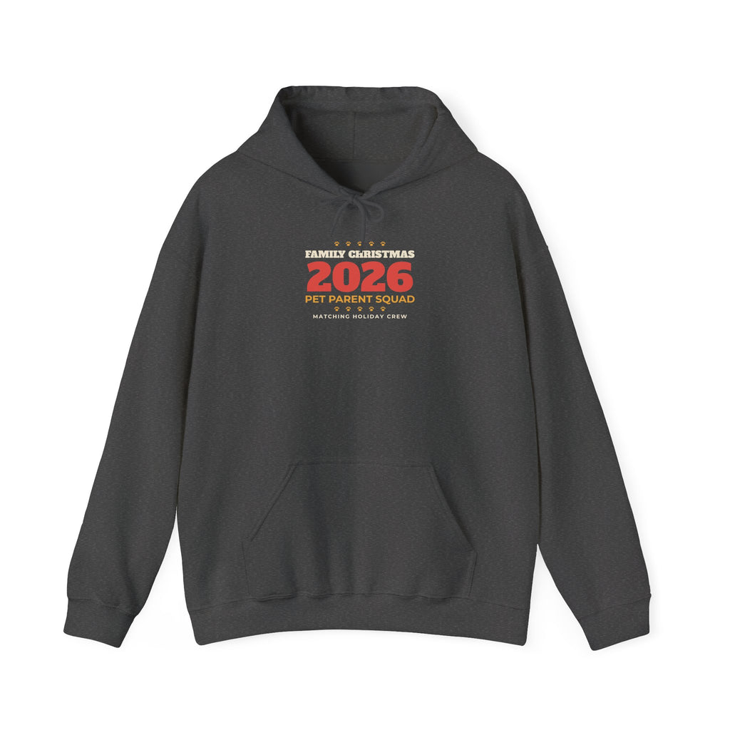 Family Christmas 2026 Pet Parent Squad Hoodie, Matching Holiday Hoodie for Dog Cat Parents, Family Pet Lover Christmas Pajama Hoodie Gift