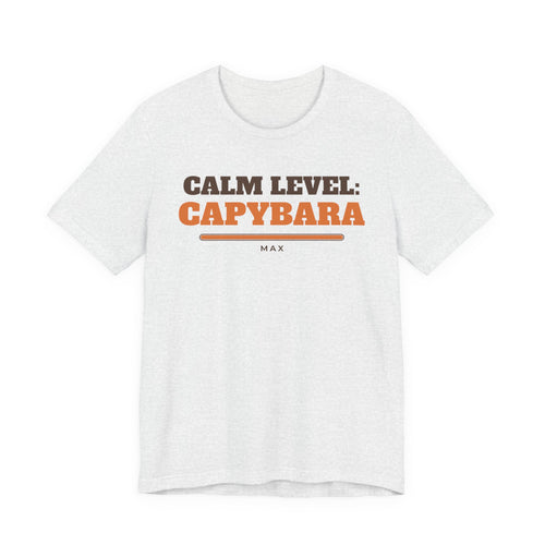 Capybara Tee with the Calm Level design in ash grey