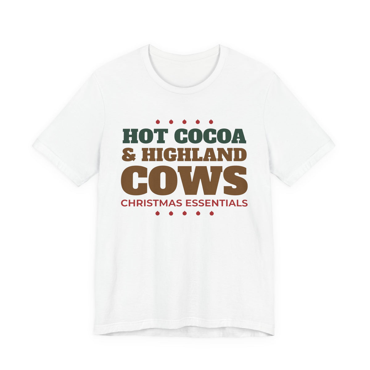 Hot Cocoa and Highland Cows Shirt, Christmas Essentials Cow Lover Tee, Highland Cow Gift, Cozy Winter Holiday T-Shirt, Cow Mom Sweatshirt