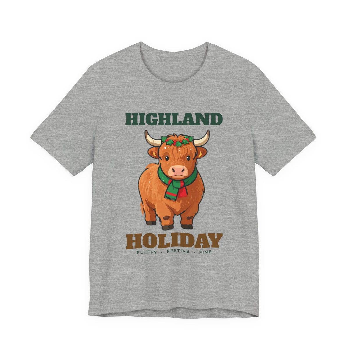 Highland Cow Christmas Shirt, Highland Holiday Cute Cow Tee, Cow Lover Christmas Gift, Fluffy Cow Holiday T-Shirt, Farm Christmas Sweatshirt