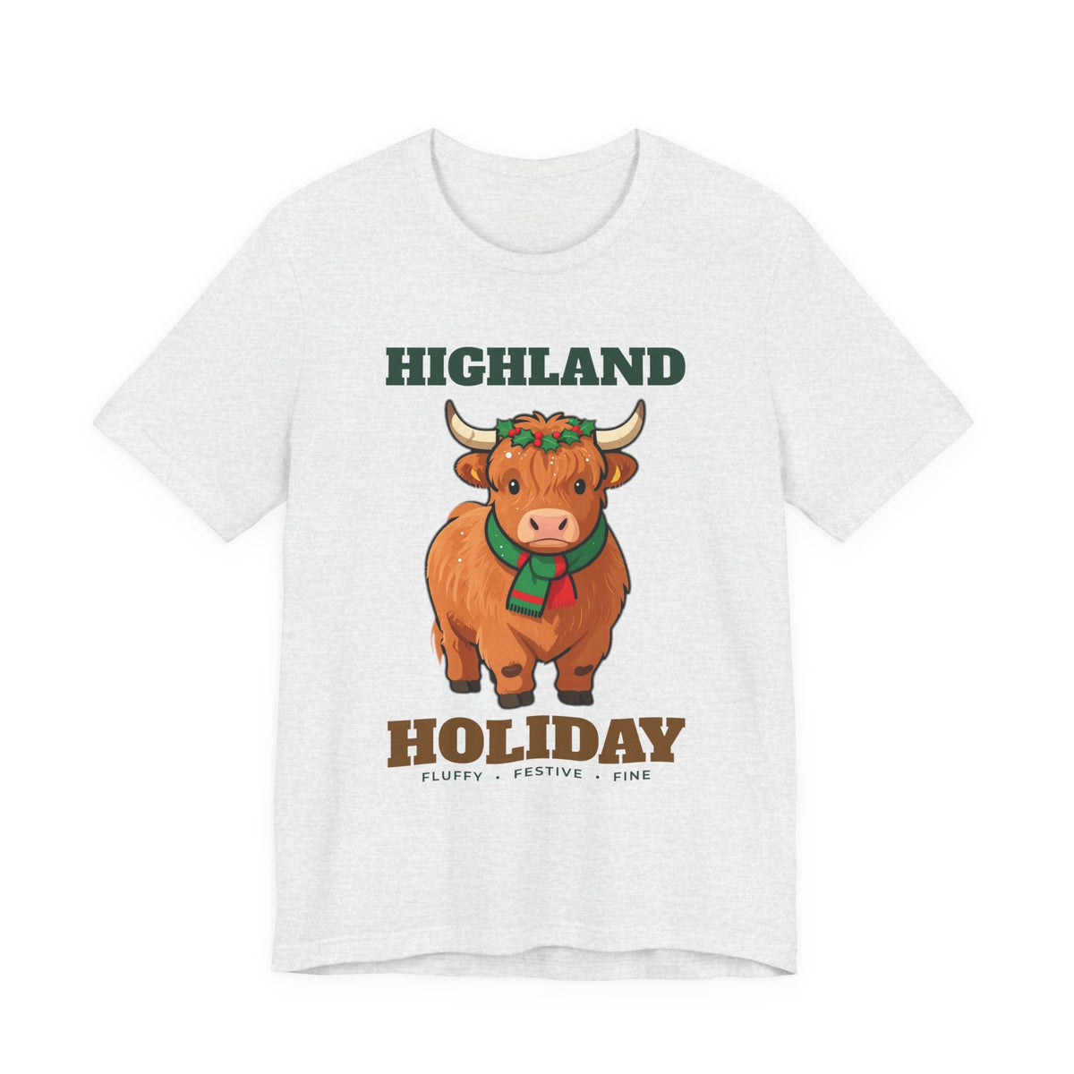 Highland Cow Christmas Shirt, Highland Holiday Cute Cow Tee, Cow Lover Christmas Gift, Fluffy Cow Holiday T-Shirt, Farm Christmas Sweatshirt