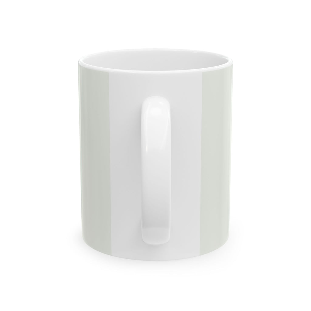 Dink Responsibly pickleball mug, side view with handle