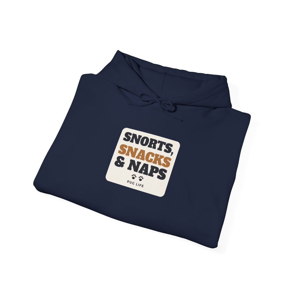 Snorts, Snacks and Naps Pug Hoodie | Pug Gift